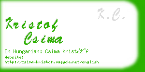 kristof csima business card